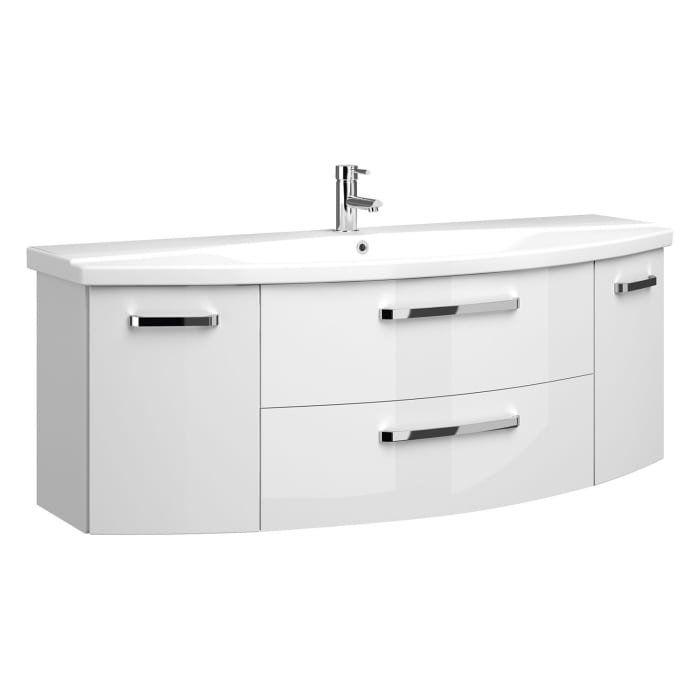 Pelipal Serie 4010 Waschtischunterschrank 140 cm mit 2 Drehtüren und 2 Auszügen