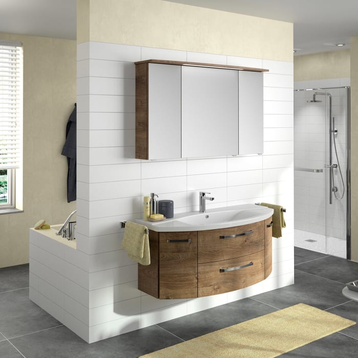 Pelipal Serie 4010 Waschtischunterschrank 116,3 cm mit 2 Drehtüren und 2 Auszügen