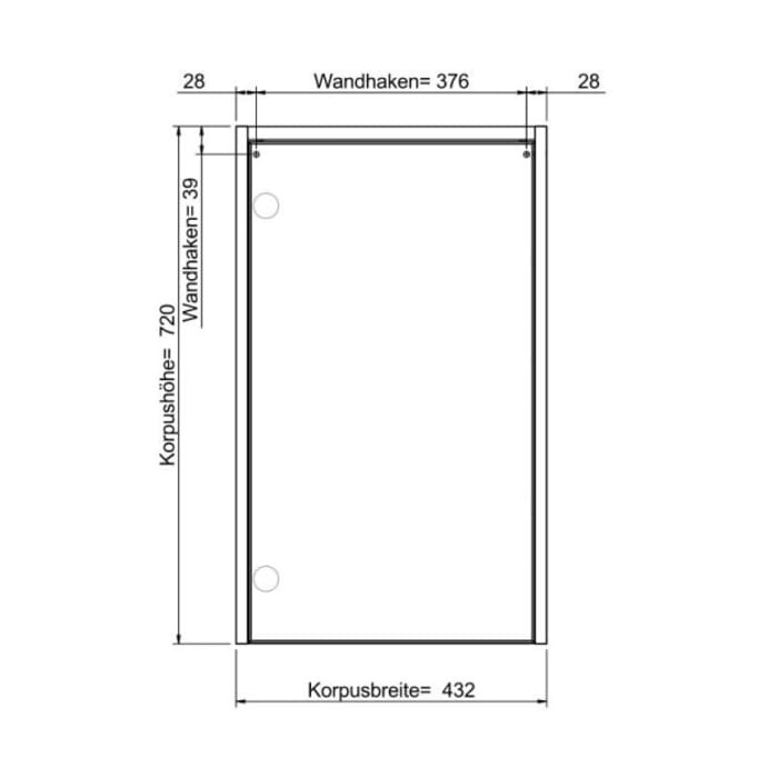 Pelipal Highboard 43,2 x 41 x 72 cm Türanschlag rechts