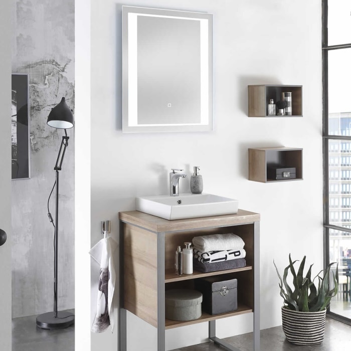 Pelipal S17 Funktionsspiegel 60 x 70 cm mit LED Beleuchtung und Touch-Schalter