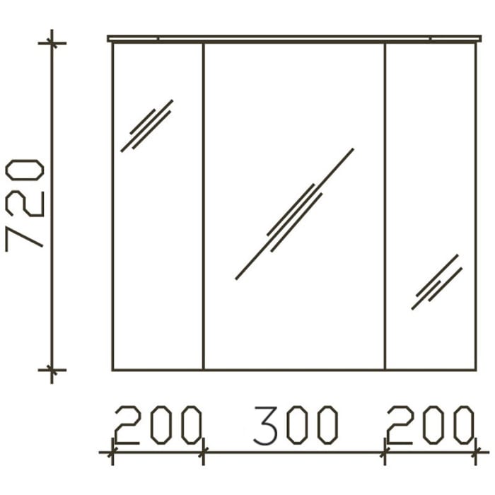 Pelipal Pineo Spiegelschrank 70 x 17 x 71,3 cm mit LED Lichtkranz