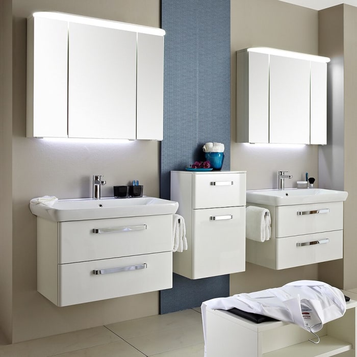 Pelipal Pineo Spiegelschrank 85,2 x 27 x 74 cm, mit LED Lichtkranz