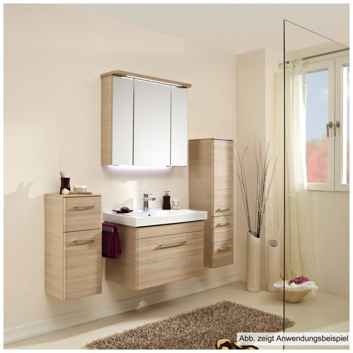 Pelipal Pineo Spiegelschrank 98 x 24 x 74,5 cm, mit LED Beleuchtung im Kranz, Waschplatzbeleuchtung
