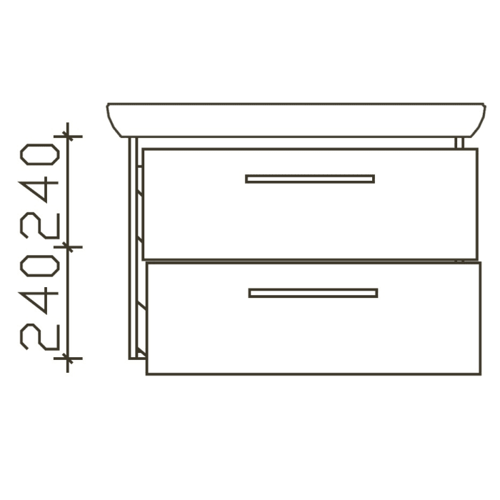 Pelipal Pineo Waschtischkombination mit Keramikwaschtisch 80,5 cm, mit 2 Auszügen, Griff D2