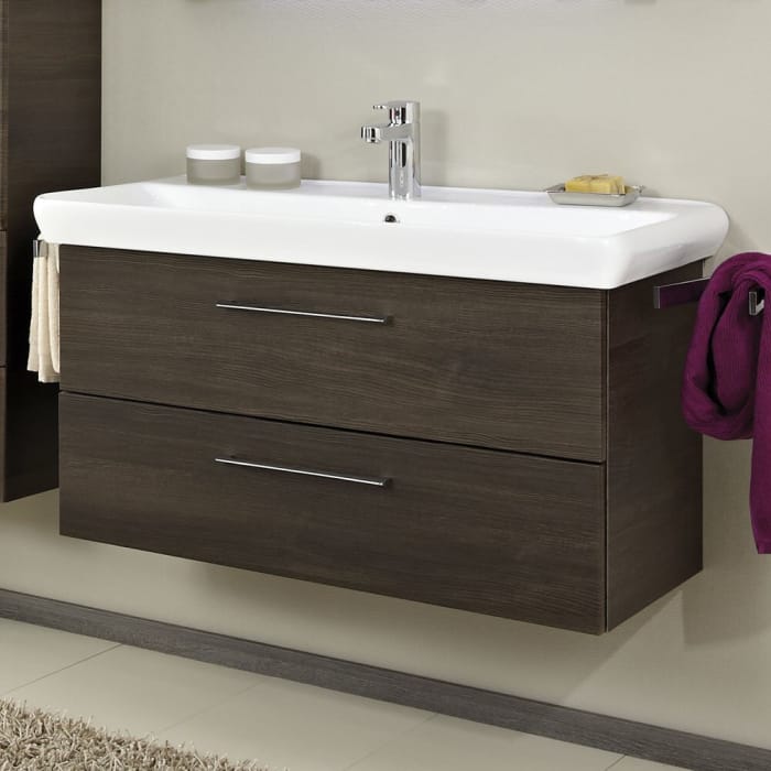 Pelipal Pineo Waschtischkombination mit Keramikwaschtisch 96 cm, mit 2 Auszügen, Griff D2