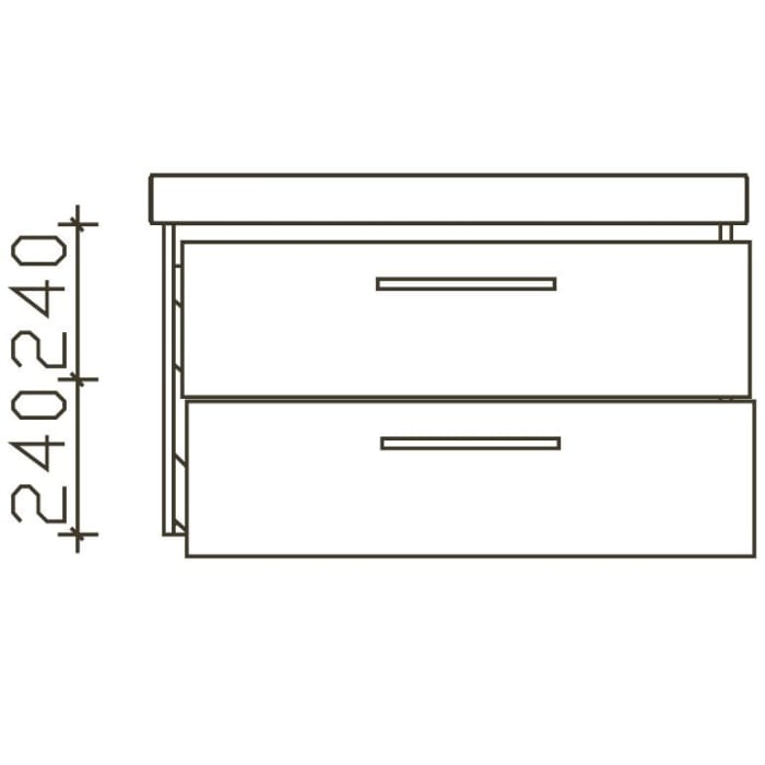 Pelipal Pineo Waschtischkombination mit Keramikwaschtisch 92,5 cm, mit 2 Auszügen, Griff D2
