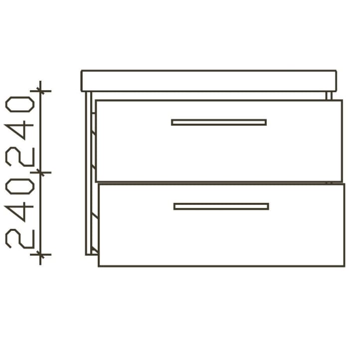 Pelipal Pineo Waschtischkombination mit Keramikwaschtisch 76,5 cm mit 2 Auszügen, Griff R2