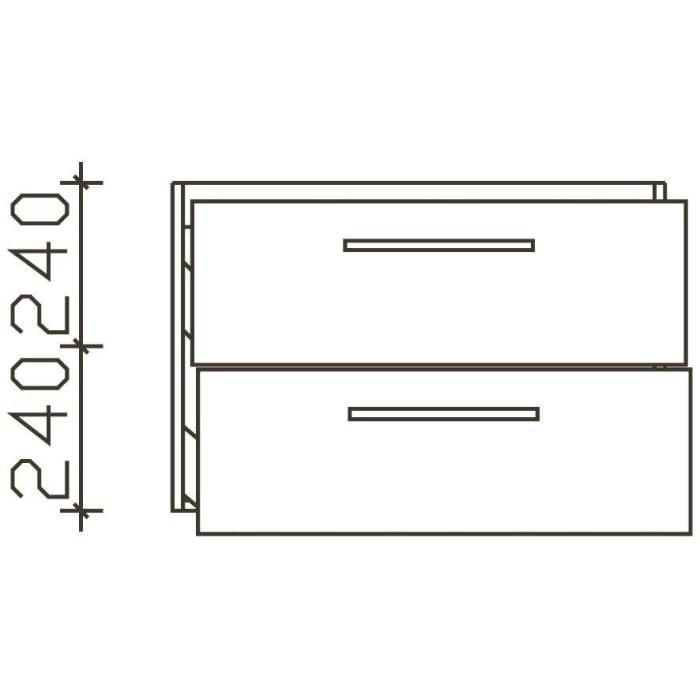 Pelipal Pineo Waschtischunterschrank 72 x 44 x 48 cm, mit 2 Auszügen, Griff D2