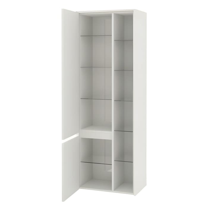 Pelipal Serie 6010 Hochschrank 57 x 33 x 169 cm mit 2 Türen und offenem Regal, Türanschlag links