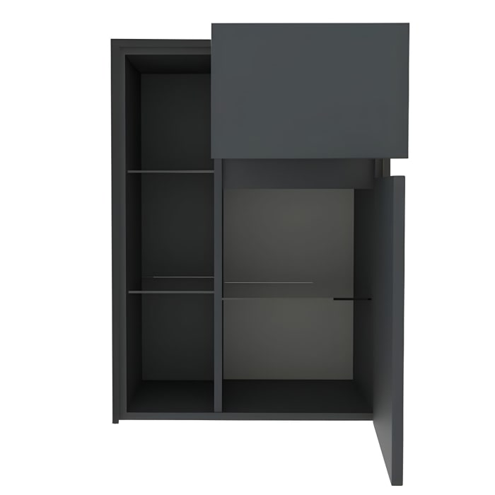 Pelipal Serie 6010 Highboard 57 x 33 x 79 cm mit 1 Auszug, 1 Tür und offenem Regal, Türanschlag rechts