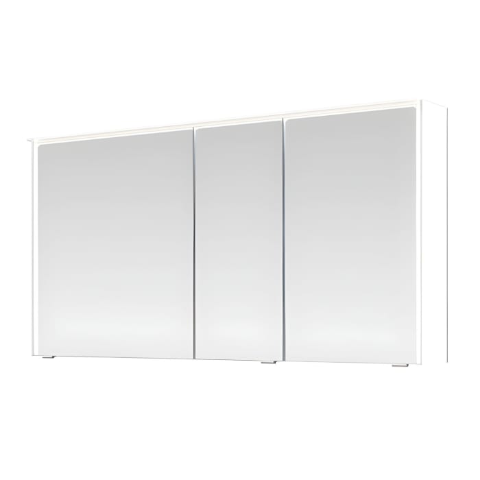 Pelipal Serie 6010 Spiegelschrank 134 x 17,6 x 70,9 cm mit LED-Lichtkranz, LED-Profil, Waschplatzbeleuchtung, große Tür rechts