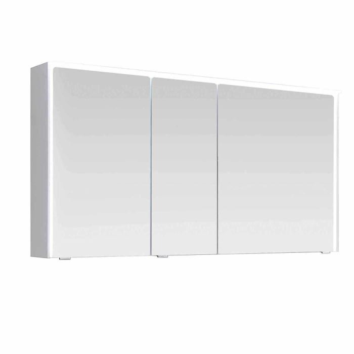 Pelipal Serie 6010 Spiegelschrank 134 x 17,6 x 70,9 cm mit LED-Lichtkranz, LED-Profil, Waschplatzbeleuchtung, große Tür rechts