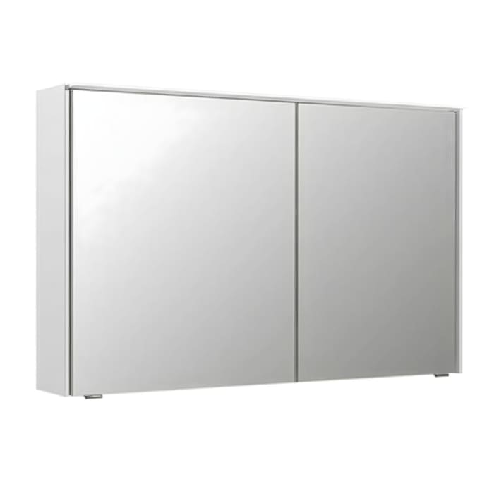 Pelipal Serie 6010 Spiegelschrank 114 x 17,6 x 70,9 cm mit LED-Lichtkranz, große Tür rechts