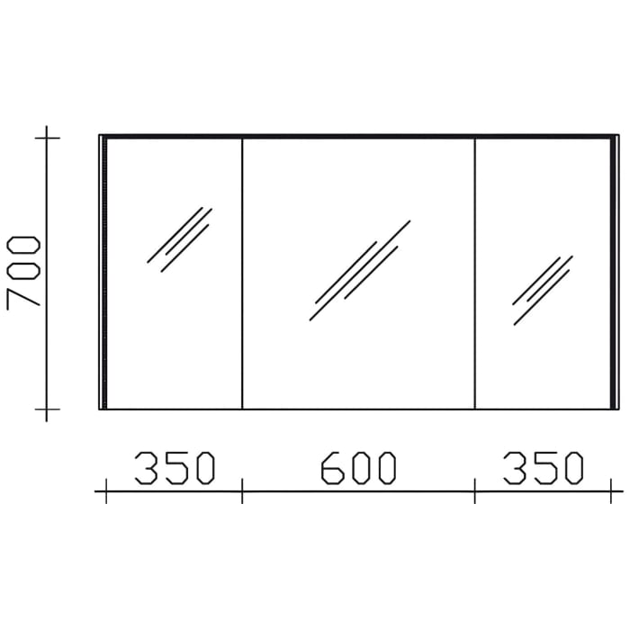 Pelipal Serie 6010 Spiegelschrank 134 x 17,6 x 70,9 cm mit LED-Lichtkranz