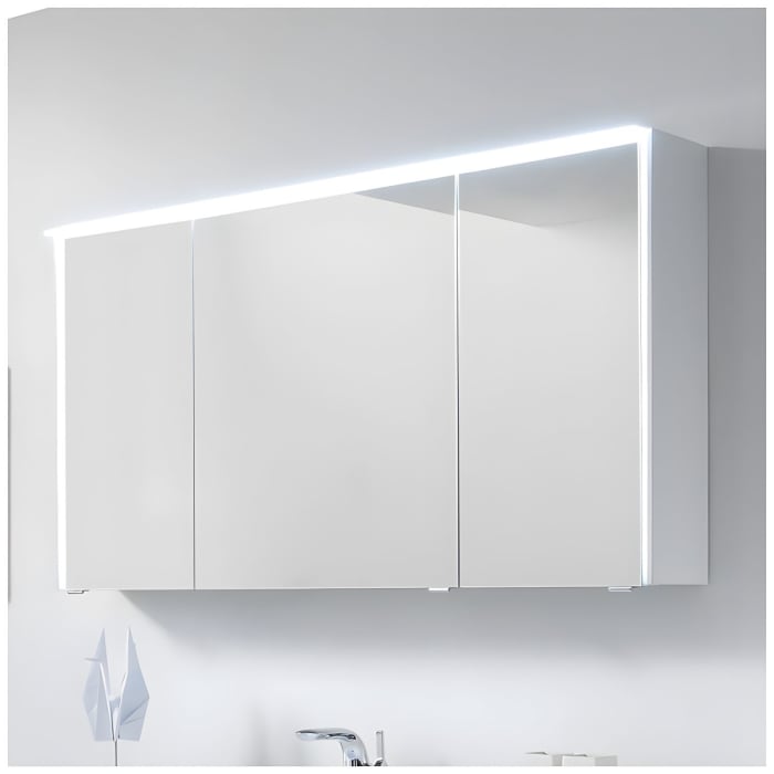 Pelipal Serie 6010 Spiegelschrank 134 x 17,6 x 70,9 cm mit LED-Lichtkranz und LED-Profil
