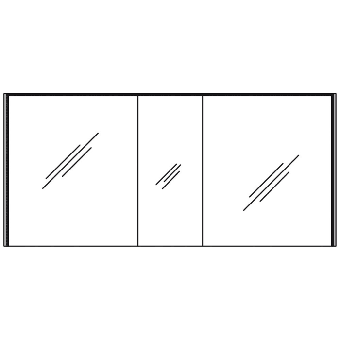 Pelipal Serie 6010 Spiegelschrank 154 x 17,6 x 70,9 cm mit LED-Lichtkranz und LED-Profil