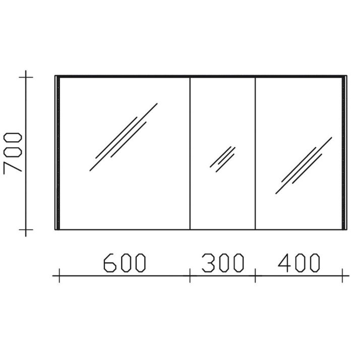 Pelipal Serie 6010 Spiegelschrank 134 x 17,6 x 70,9 cm mit LED-Lichtkranz, LED-Profil, Waschplatzbeleuchtung, große Tür links