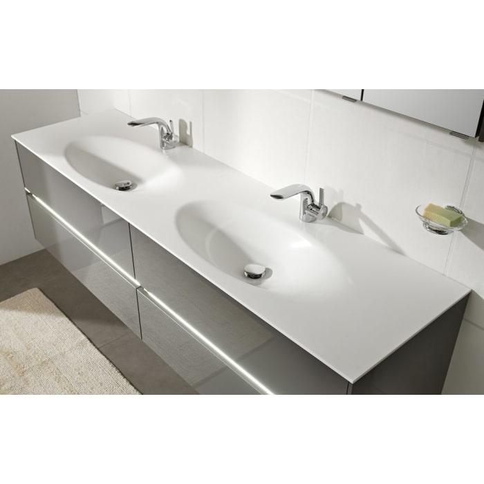 Pelipal Serie 6010 Krion-Doppelwaschtisch 183 cm