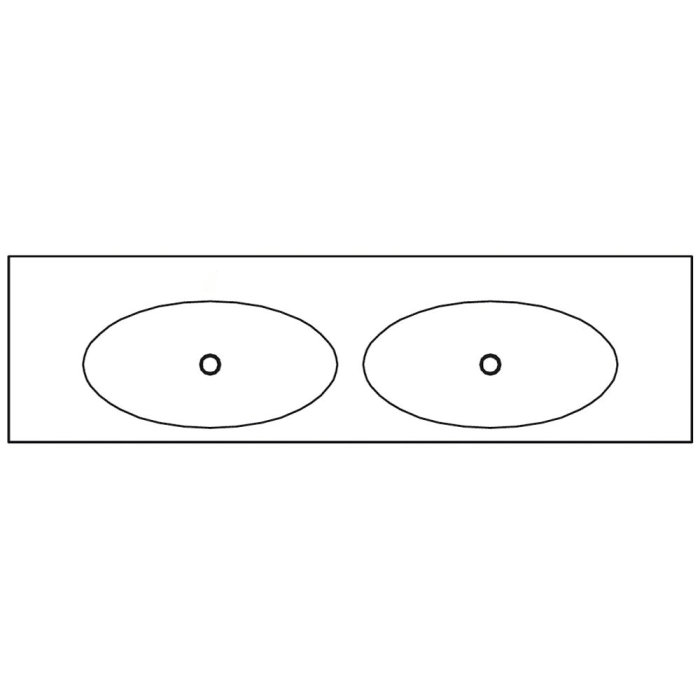 Pelipal Serie 6010 Krion-Doppelwaschtisch 183 cm ohne Hahnlöcher