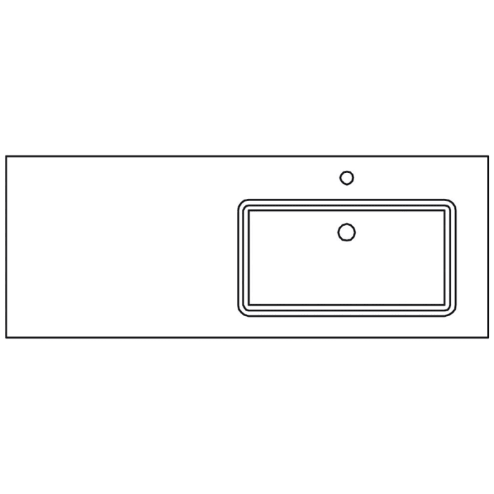Pelipal Serie 6010 Mineralmarmor-Waschtisch 133 cm, Becken rechts