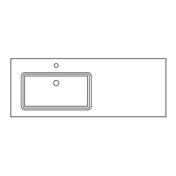 Pelipal Serie 6010 Mineralmarmor-Waschtisch 133 cm, Becken mittig , ohne Hahnloch