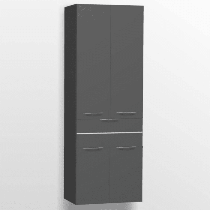 Pelipal Serie 6025 Hochschrank 60 x 33 x 168 cm, 1 Auszug, 4 Drehtüren, Griff GL