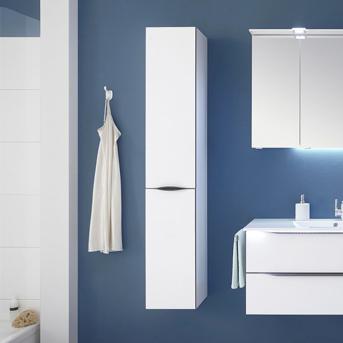 Pelipal Serie 6025 Hochschrank 30 x 33 x 168 cm, 2 Drehtüren, Griff GL, Anschlag links