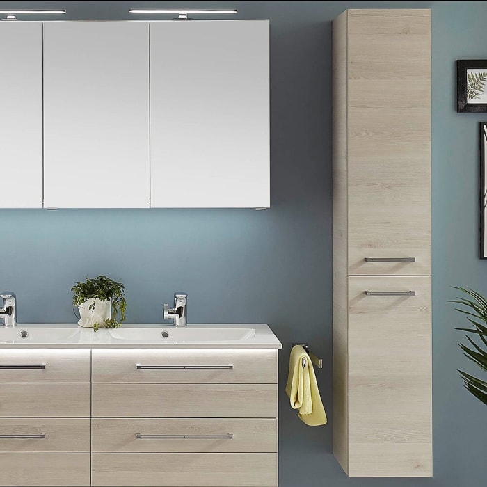 Pelipal Serie 6025 Hochschrank 45 x 33 x 168 cm, 2 Drehtüren, Griff S, Anschlag rechts