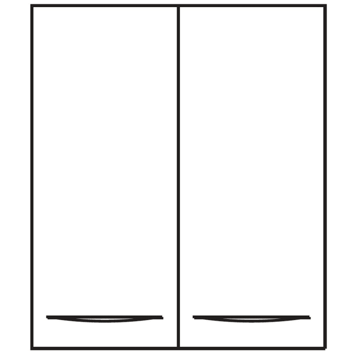 Pelipal Serie 6025 Wandschrank 60 x 43 x 70 cm, 2 Drehtüren, Griff GL