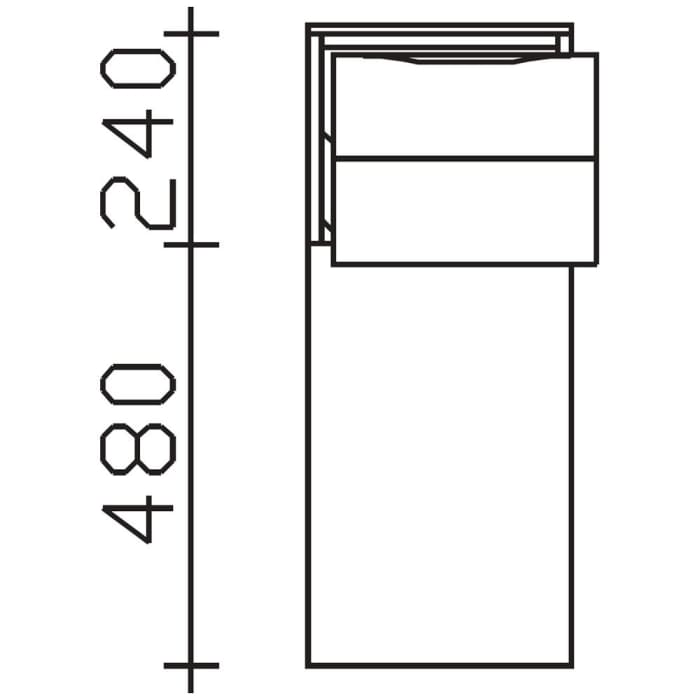 Pelipal Serie 6025 Highboard 60 x 33 x 73 cm, 1 Auszug, 2 Drehtüren, Griff S