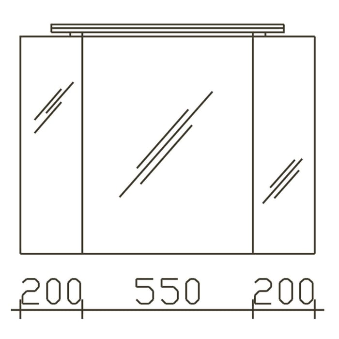 Pelipal Serie 6025 Spiegelschrank 95 cm, mit LED Aufsatzleuchte
