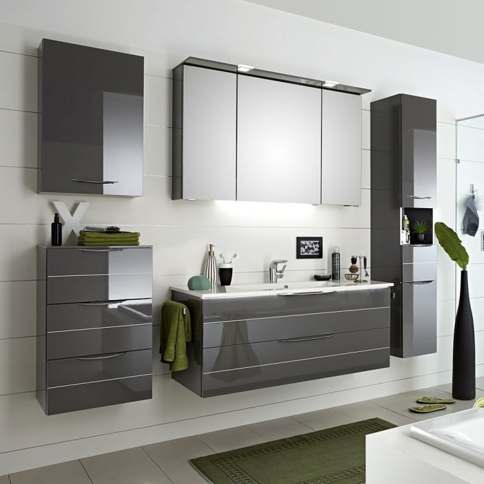 Pelipal Serie 6025 Spiegelschrank 115 cm, Modul rechts außen, mit LED Waschplatzbeleuchtung