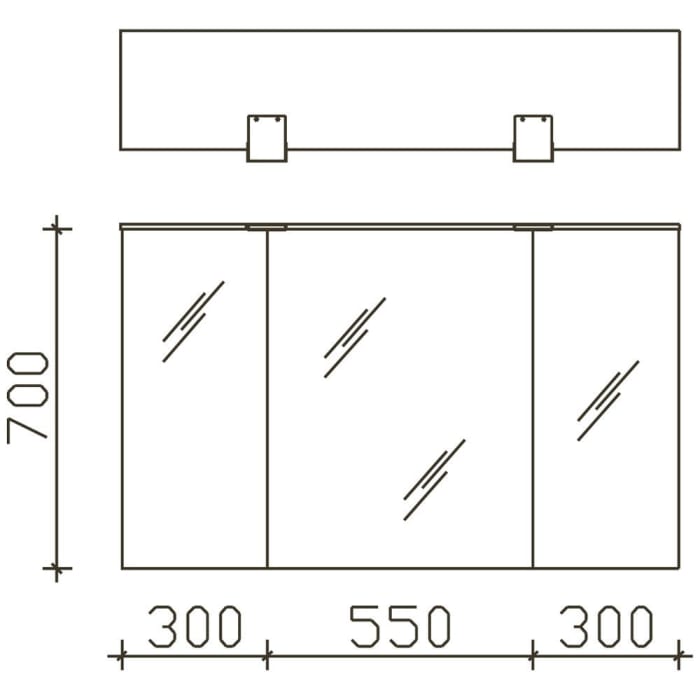 Pelipal Serie 6025 Spiegelschrank 115 cm, Modul rechts außen, mit LED Waschplatzbeleuchtung