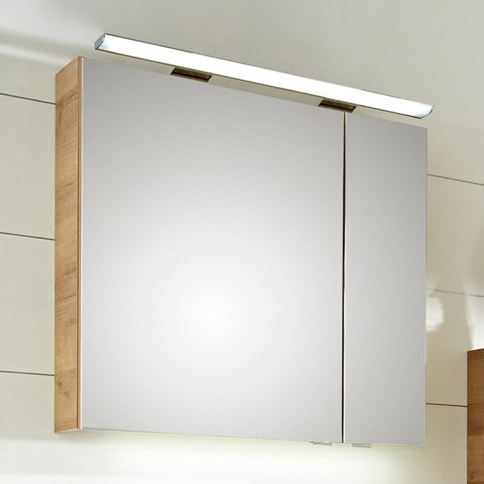 Pelipal Serie 6025 Spiegelschrank 65 cm, große Tür links, mit LED Aufsatzleuchte