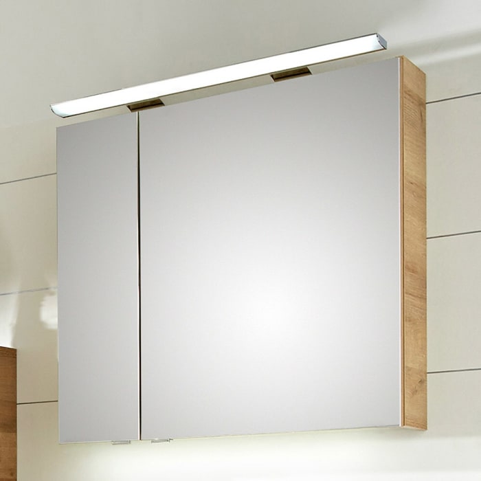 Pelipal Serie 6025 Spiegelschrank 65 cm, große Tür rechts, mit LED Aufsatzleuchte