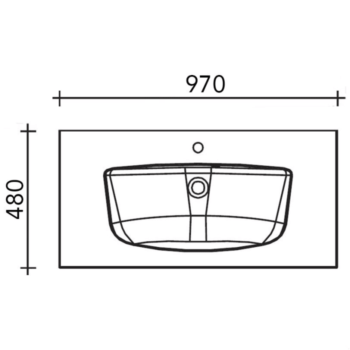 Pelipal Serie 6025 Mineralmarmor-Waschtisch 97 cm