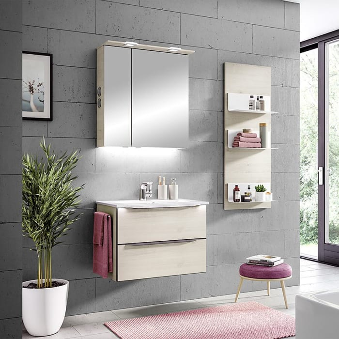 Pelipal Serie 6025 Waschtischunterschrank 65 x 46 x 48,2 cm, 2 Auszügen, Griffleiste