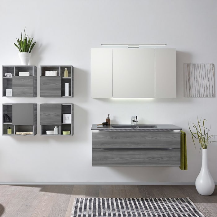 Pelipal Serie 6025 Waschtischunterschrank 115 x 46 x 48,2 cm, 2 Auszügen, Griffleiste