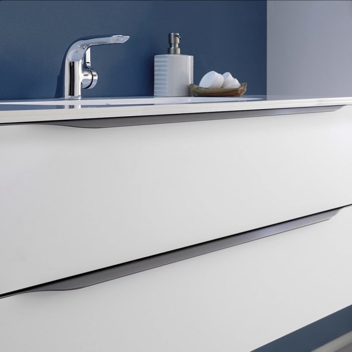 Pelipal Serie 6025 Waschtischunterschrank 95 x 46 x 48,2 cm, 2 Auszügen, Griffleiste