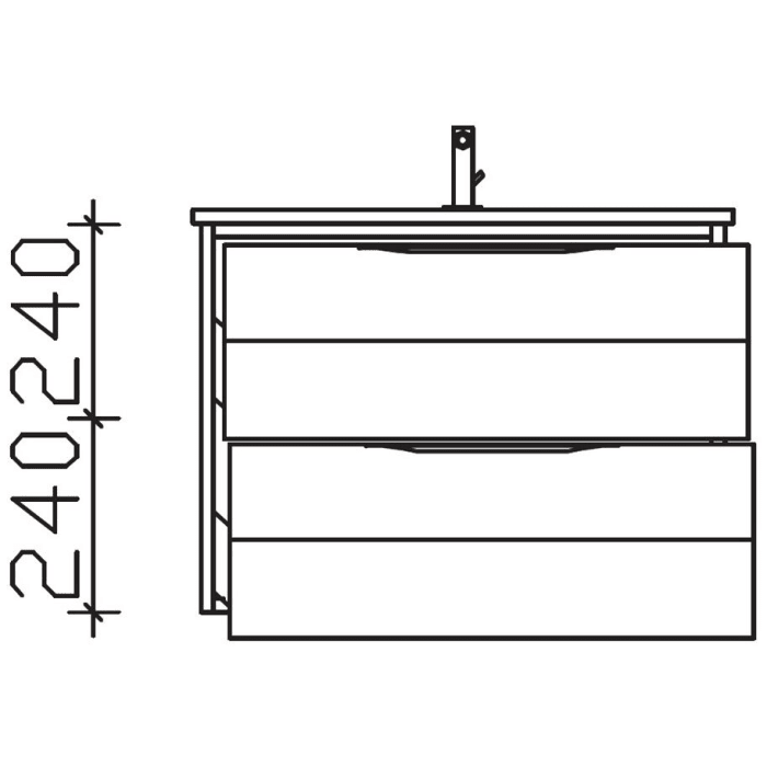 Pelipal Serie 6025 Waschtischunterschrank 65 x 46 x 48,2 cm, 2 Auszügen, Stangengriff