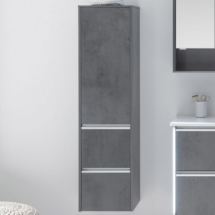 Pelipal Serie 6040 Midischrank 33,3 x 33 x 123,7 cm mit 2 Auszügen, 1 Drehtür Anschlag rechts