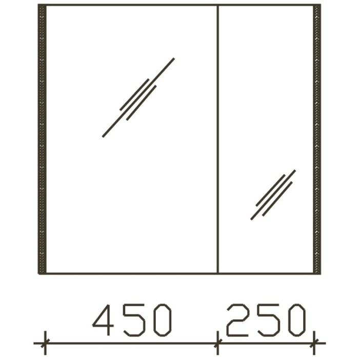 Pelipal Serie 6040 Spiegelschrank 73,2 cm mit seitl. LED Profil, große Tür rechts