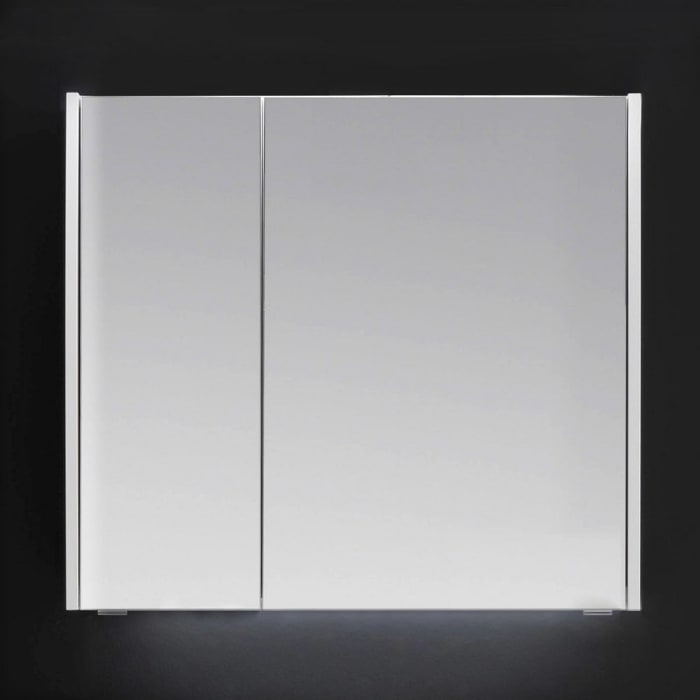 Pelipal Serie 6040 Spiegelschrank 73,2 cm mit seitl. LED Profil, große Tür rechts