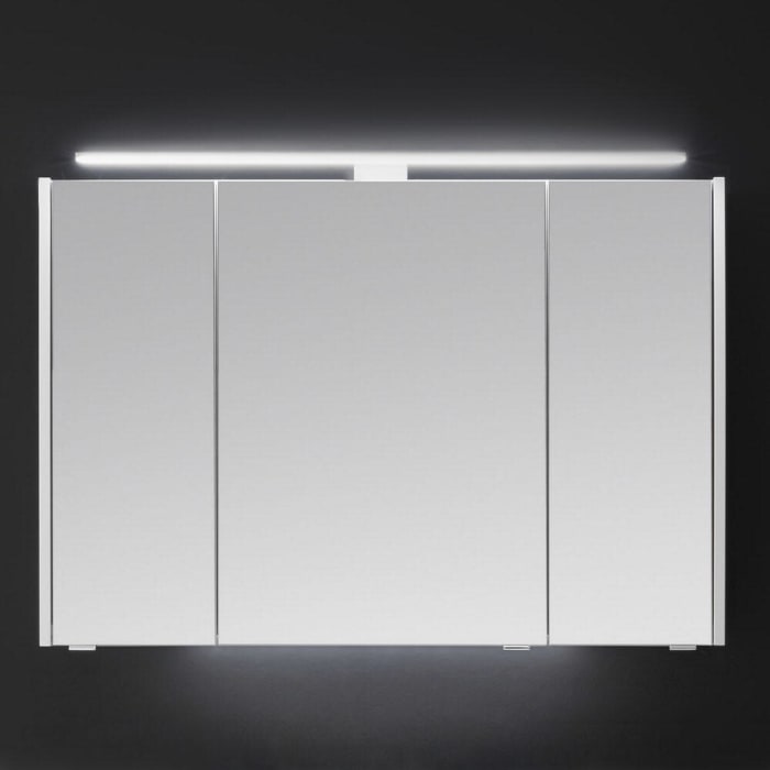 Pelipal Serie 6040 Spiegelschrank 103,2 cm mit seitl. LED Profil, LED Aufsatzleuchte 90 cm