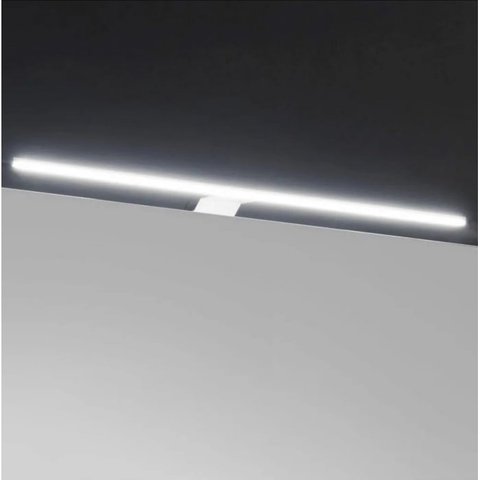 Pelipal Serie 6040 Spiegelschrank 73,2 cm mit seitl. LED Profil, LED Aufsatzleuchte 60 cm, große Tür rechts