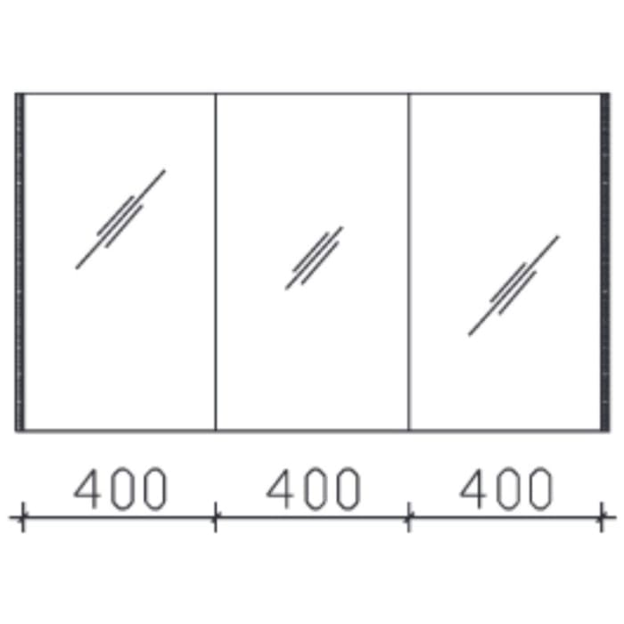 Pelipal Serie 6040 Spiegelschrank 123,2 cm mit seitl. LED Profil, Aufsatzleuchte ZALAUF 90 cm, 2x Waschplatzbeleuchtung