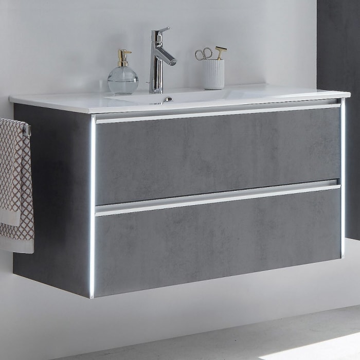 Pelipal Serie 6040 Waschtischunterschrank 118,3 cm mit 2 Auszügen, LED Profil