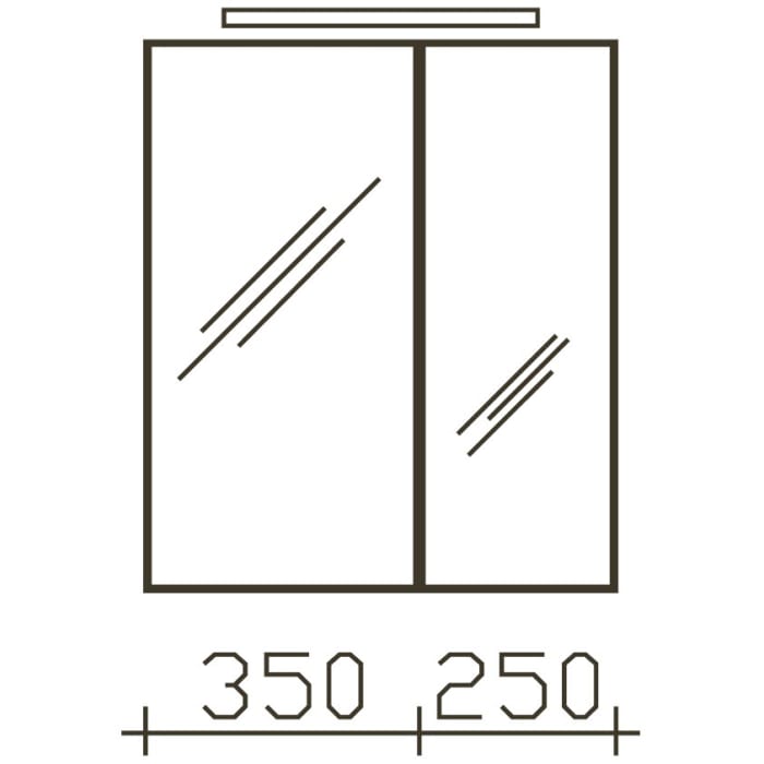 Pelipal Serie 6110 Spiegelschrank 60 cm inkl. LED-Aufsatzleuchte, Anschlag links