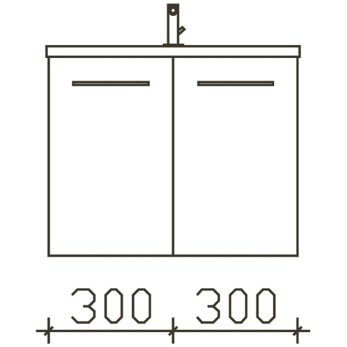Pelipal Serie 6110 Waschtischunterschrank 60 cm mit Griff K1
