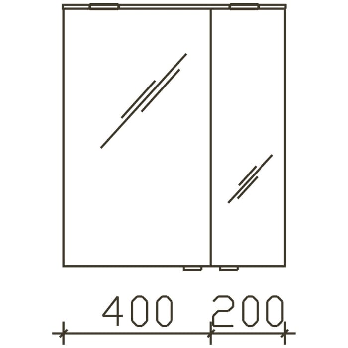 Pelipal Serie 6910 Spiegelschrank 60 cm große Tür rechts inkl. LED-Beleuchtung im Kranz, Modul Position links außen